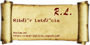 Ribár Letícia névjegykártya